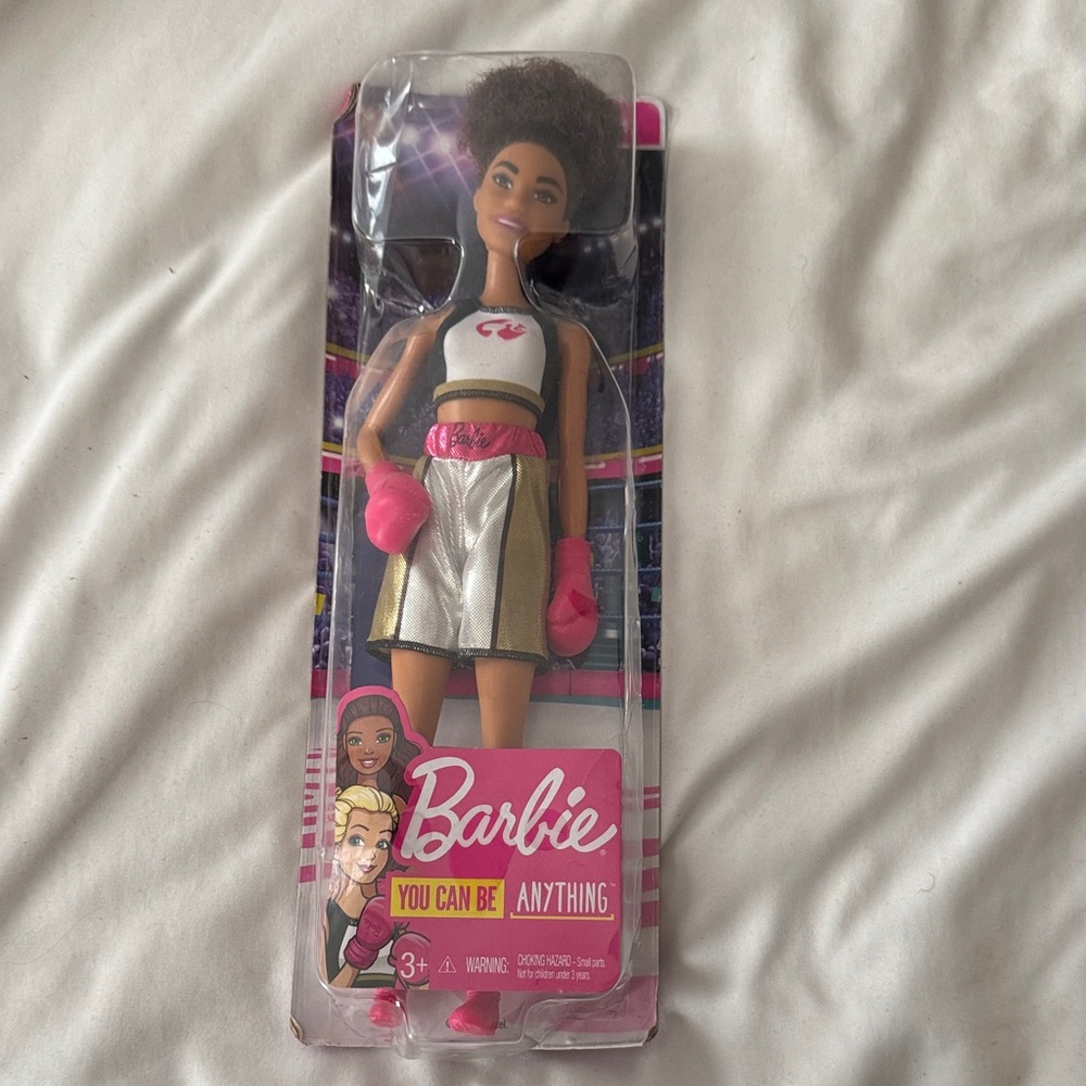 Barbie Boxer Doll with Pink and Gold Outfit